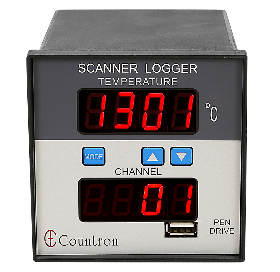 8 channel Temperature Scanner Logger for J/K/R/PT100 sensor with direct USB Pen Drive output (LED Display)