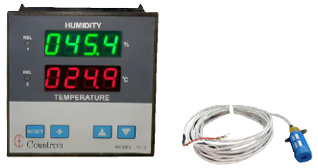 Panel Mounted Humidity and Temperature Indicator with capacitive sensor
